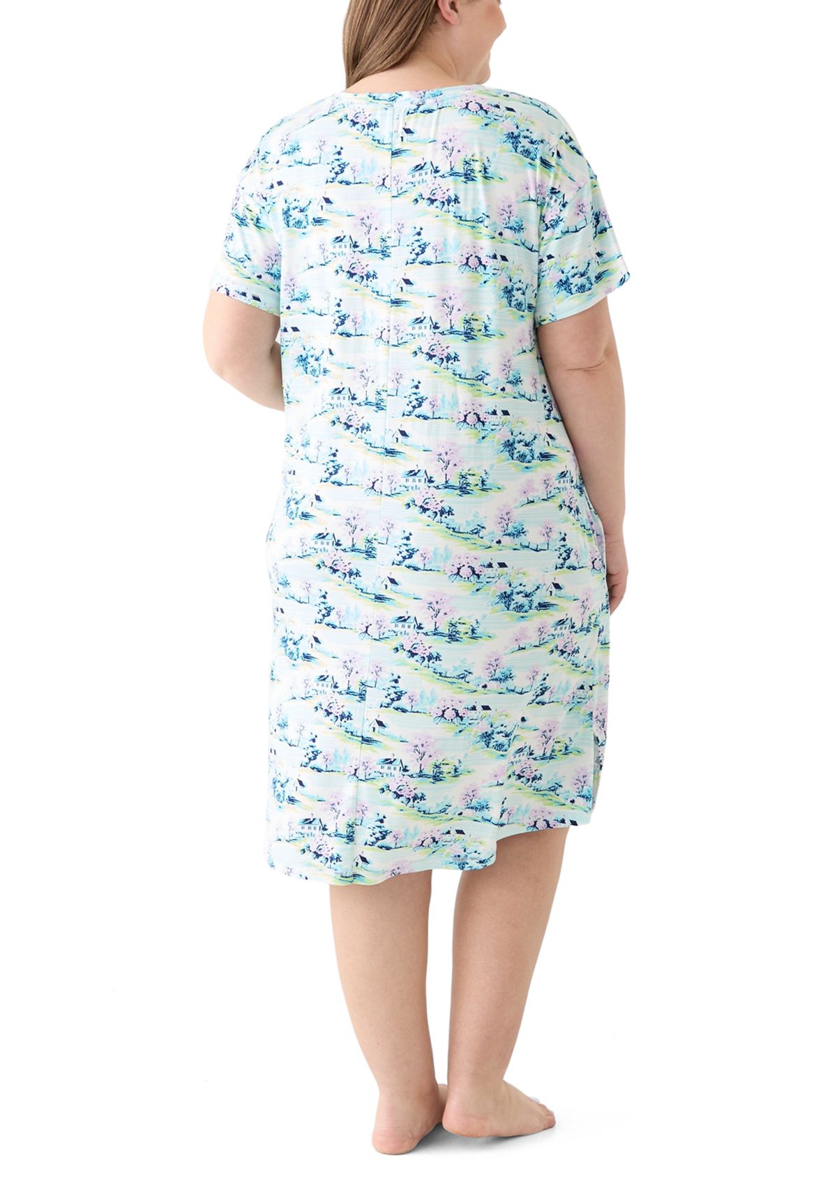 Plus Size Short Sleeve Midi Sleepshirt 