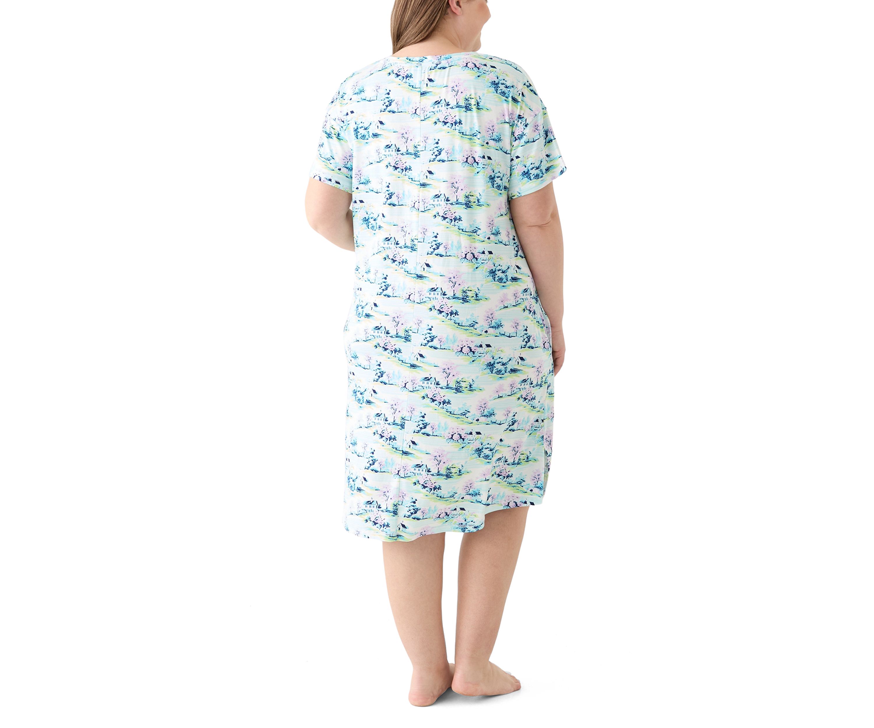 Plus Size Short Sleeve Midi Sleepshirt 