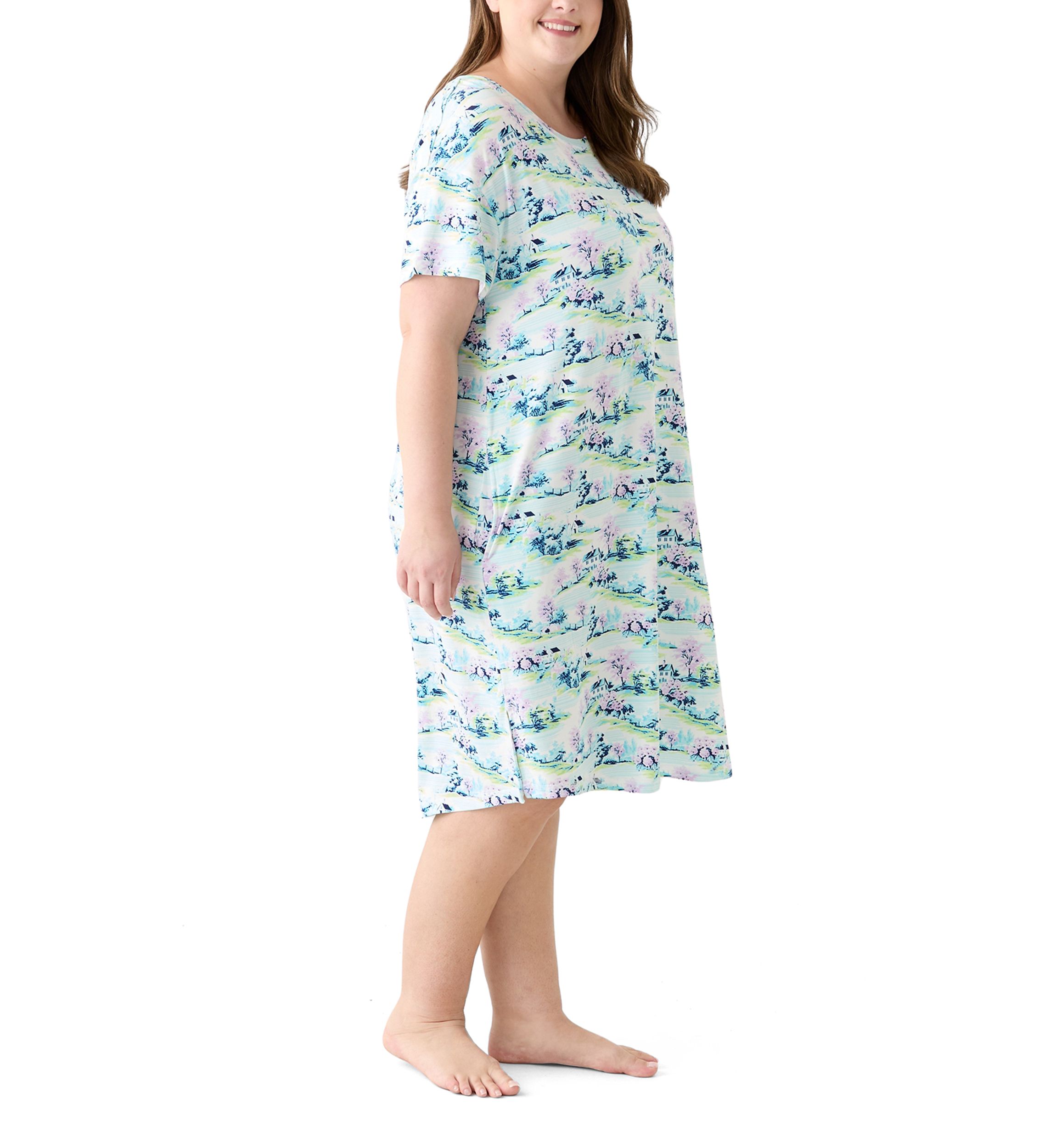 Plus Size Short Sleeve Midi Sleepshirt 