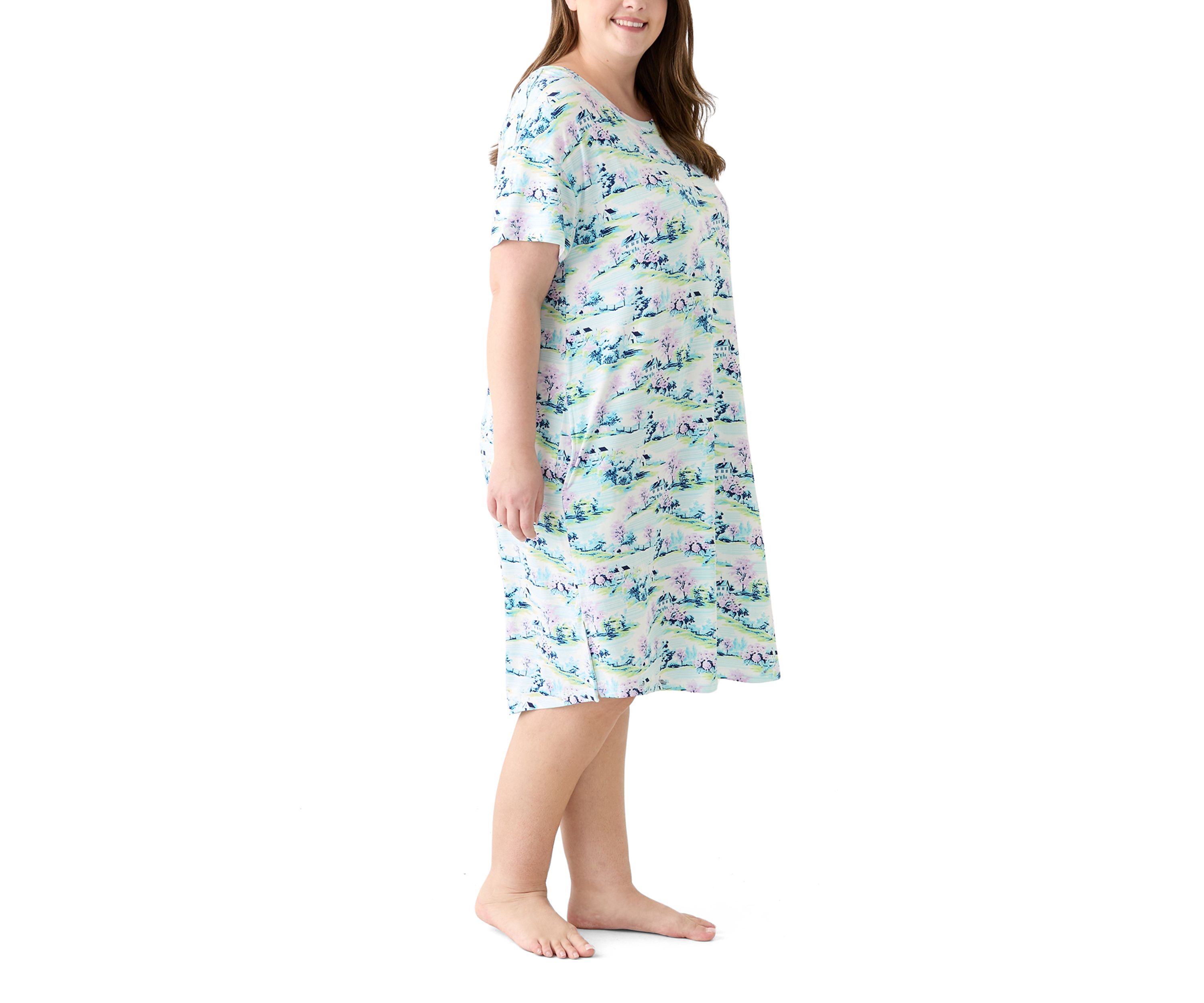 Plus Size Short Sleeve Midi Sleepshirt 