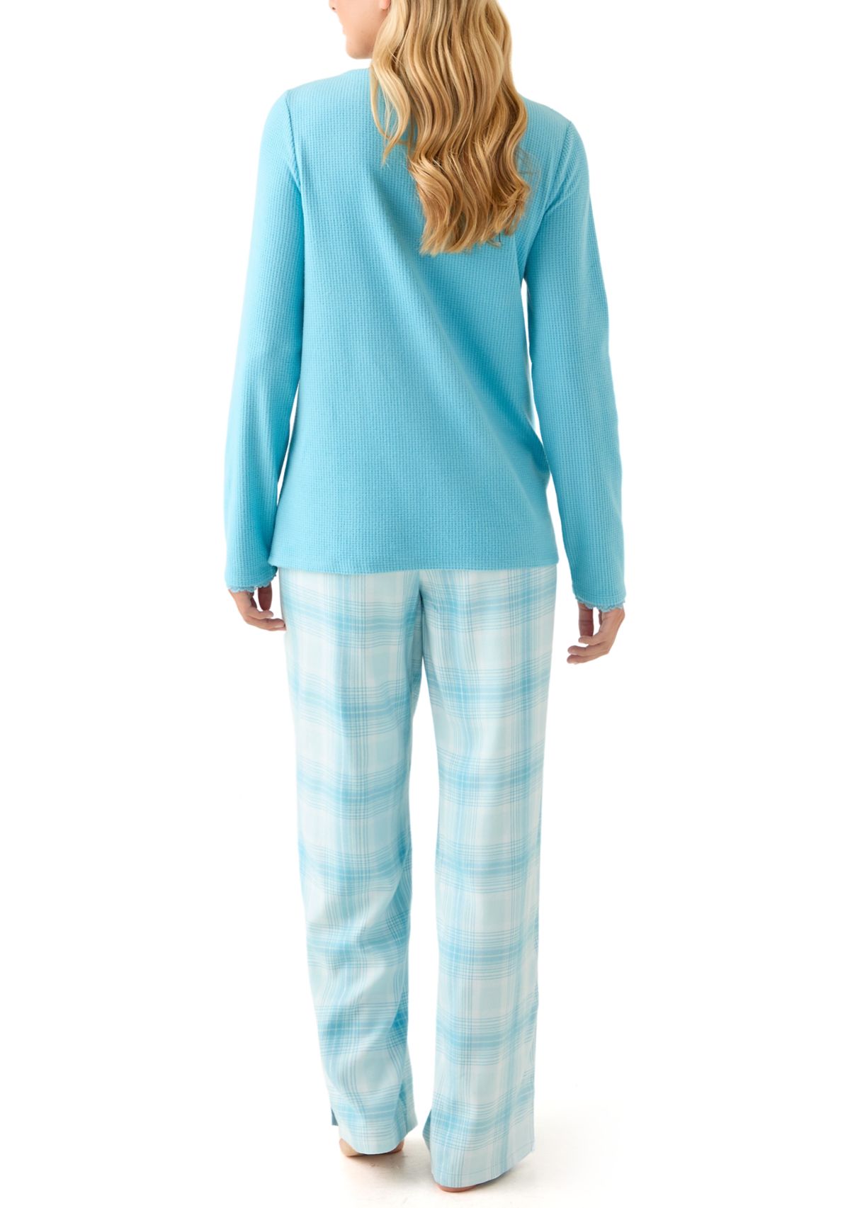 Womens Waffle Flannel Folded Set