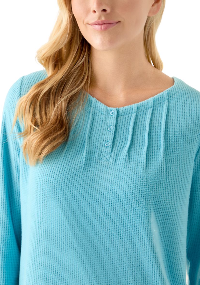 Womens Waffle Flannel Folded Set