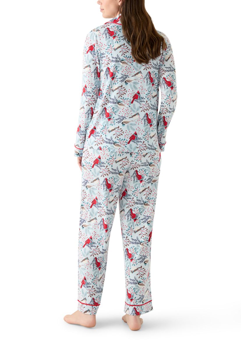 Womens Plaid Notch Pajama Set