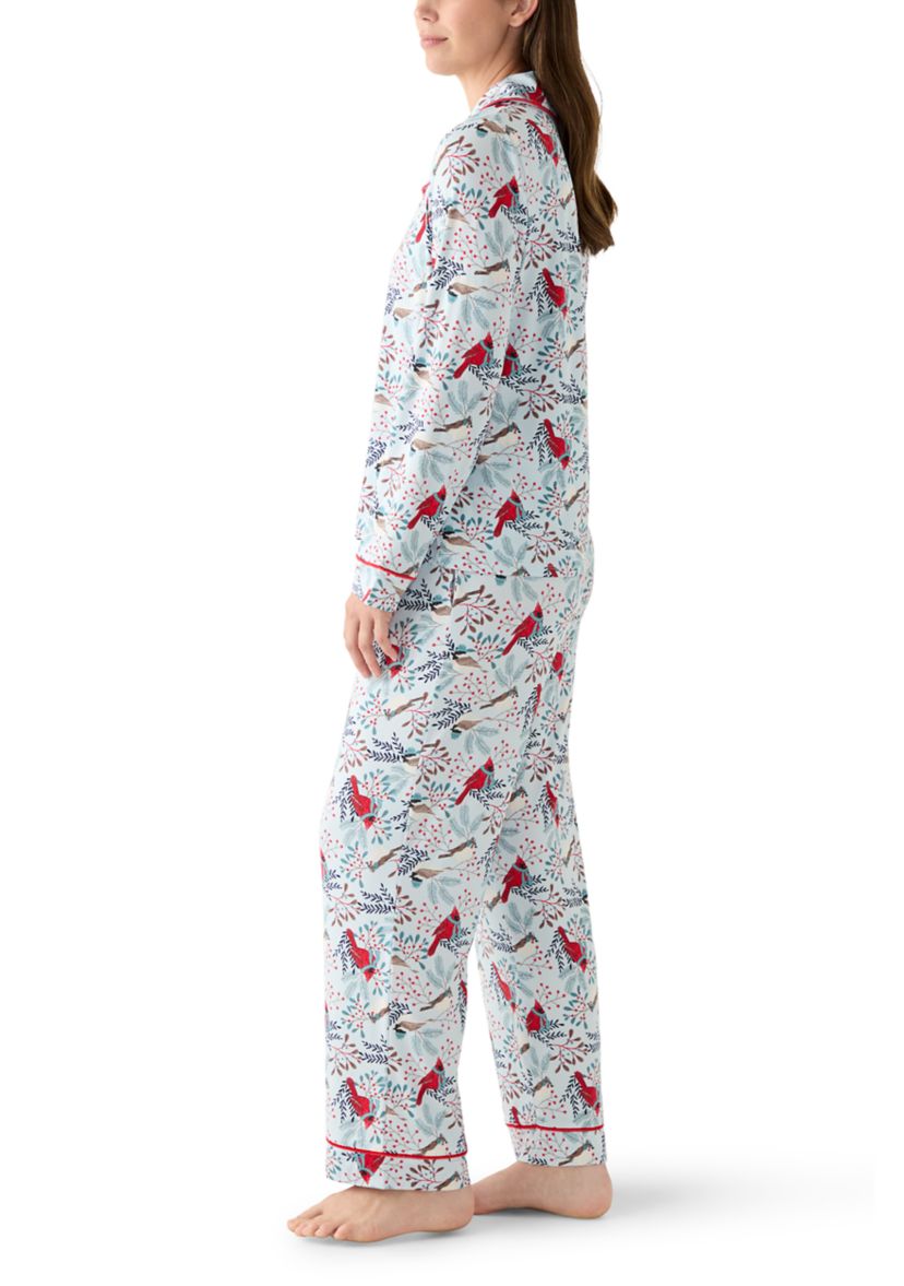 Womens Plaid Notch Pajama Set