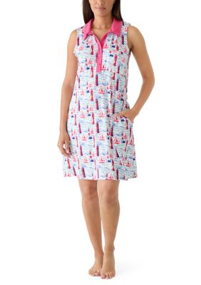 Kim Rogers Women's Sleeveless Collared Nightgown, XXL