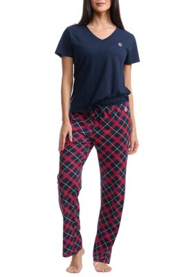 Tommy Hilfiger Women's Logo Tank Top And Ruffle Shorts Pajama Set