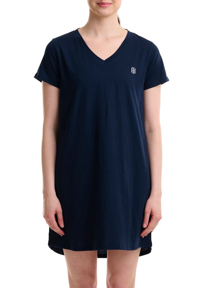 Womens Short Sleeve V-Neck Nightgown