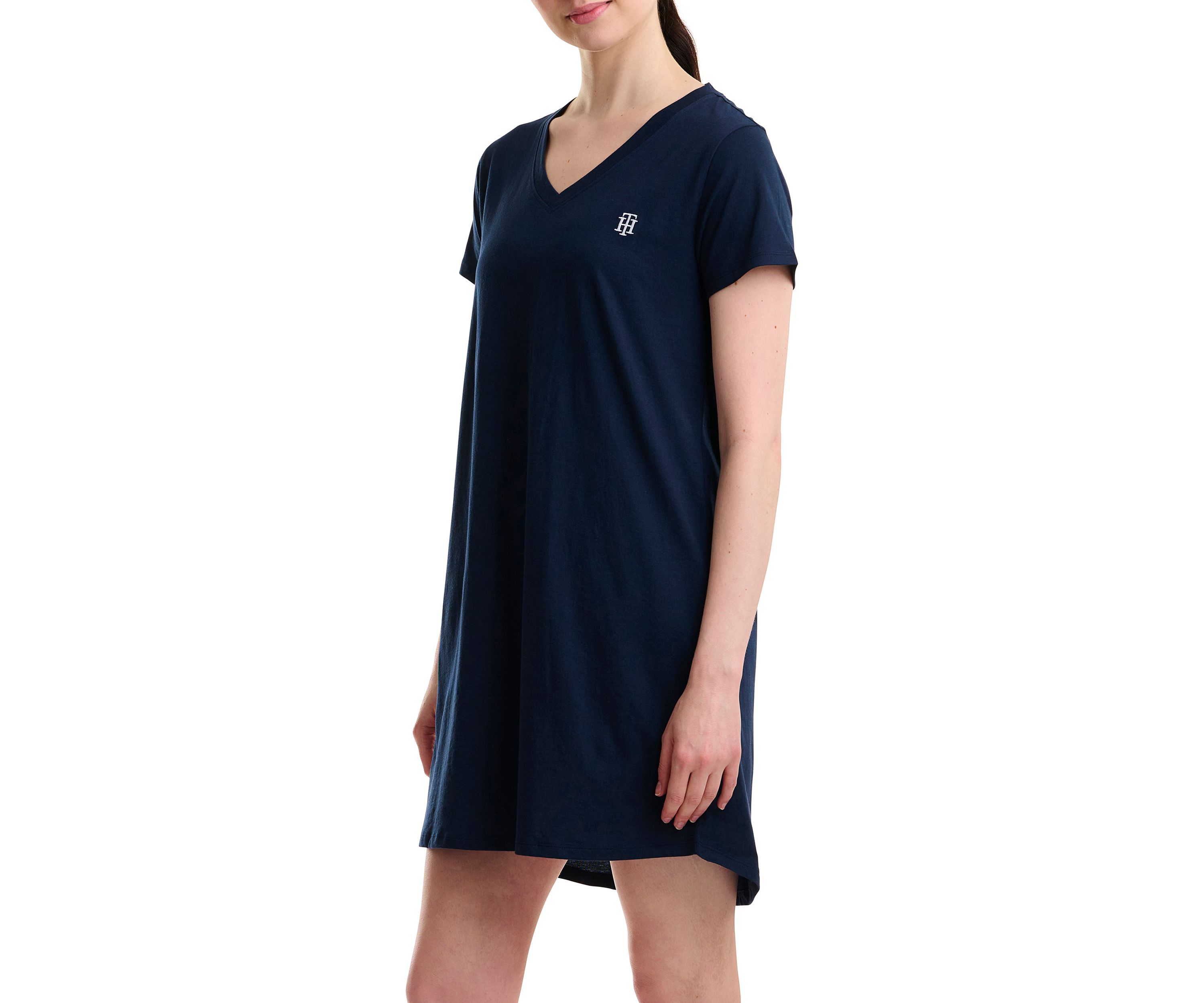 Womens Short Sleeve V-Neck Nightgown