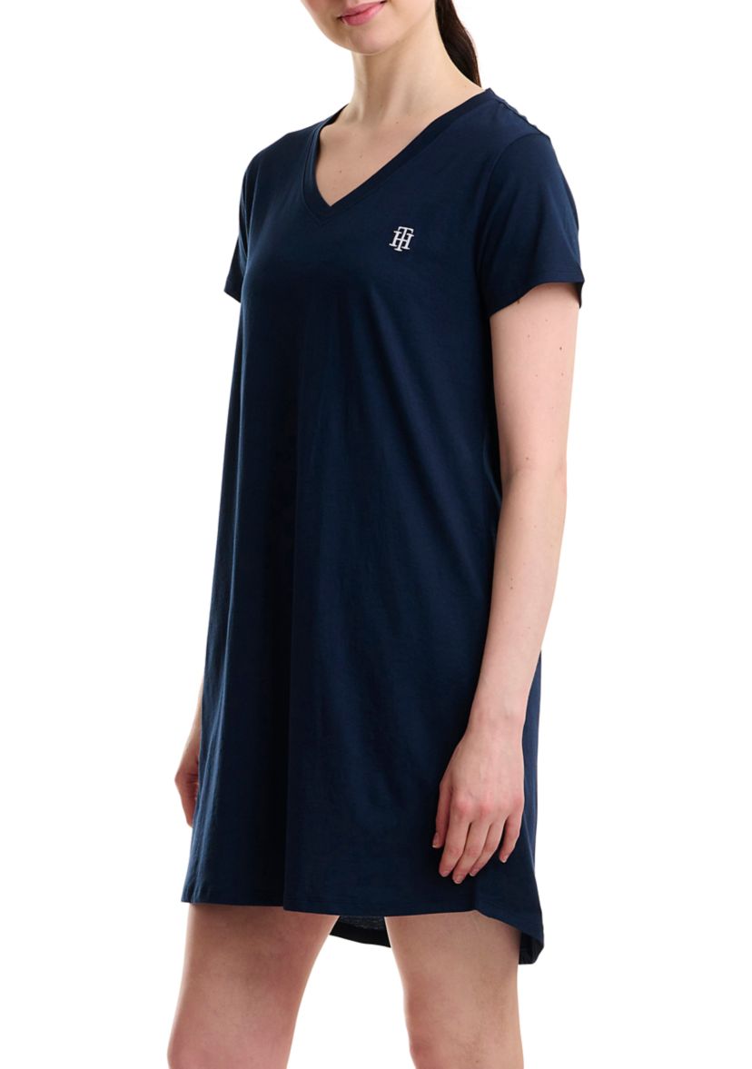 Womens Short Sleeve V-Neck Nightgown