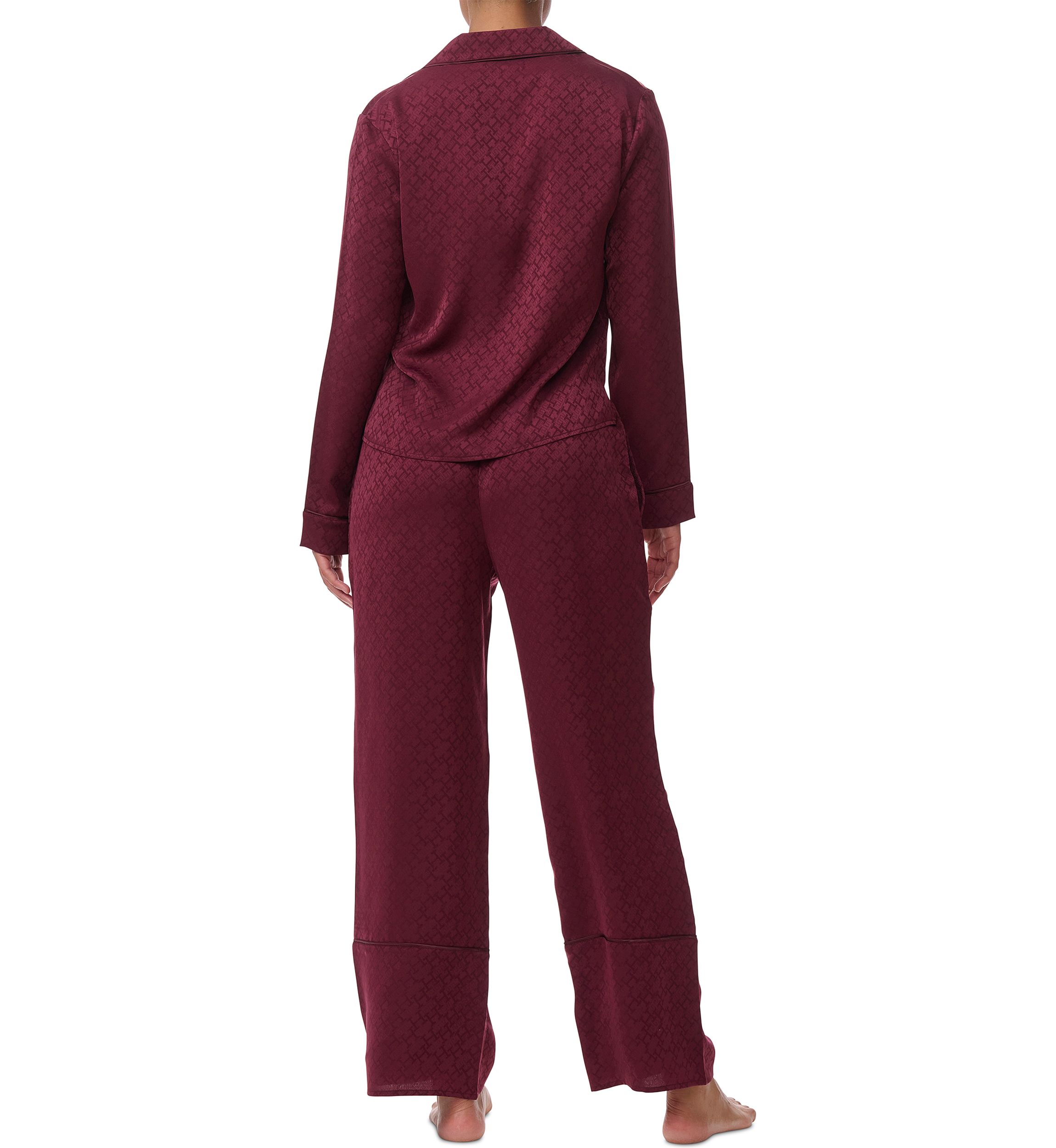 Long Sleeve Notch Collar Pajama Set