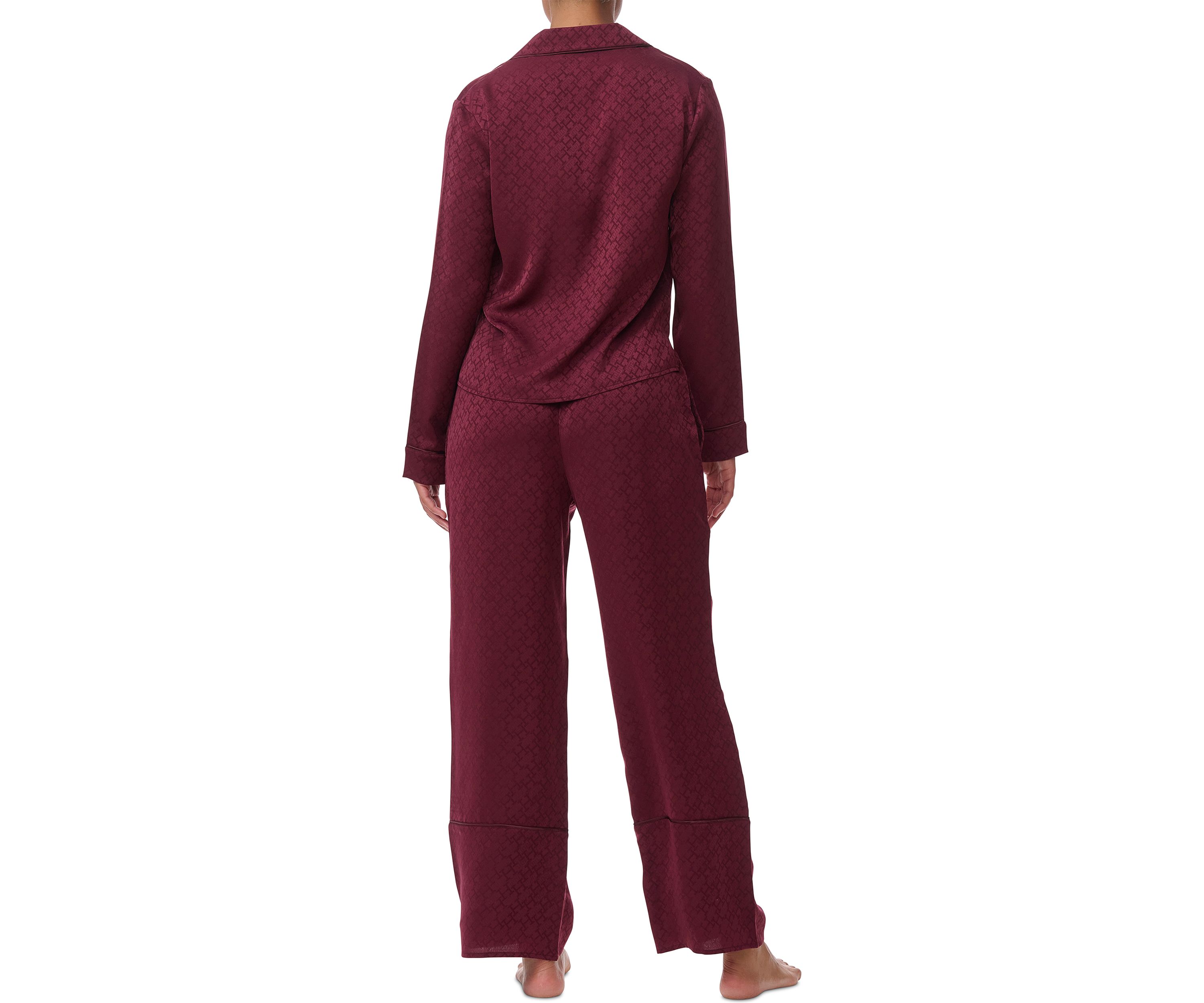 Long Sleeve Notch Collar Pajama Set
