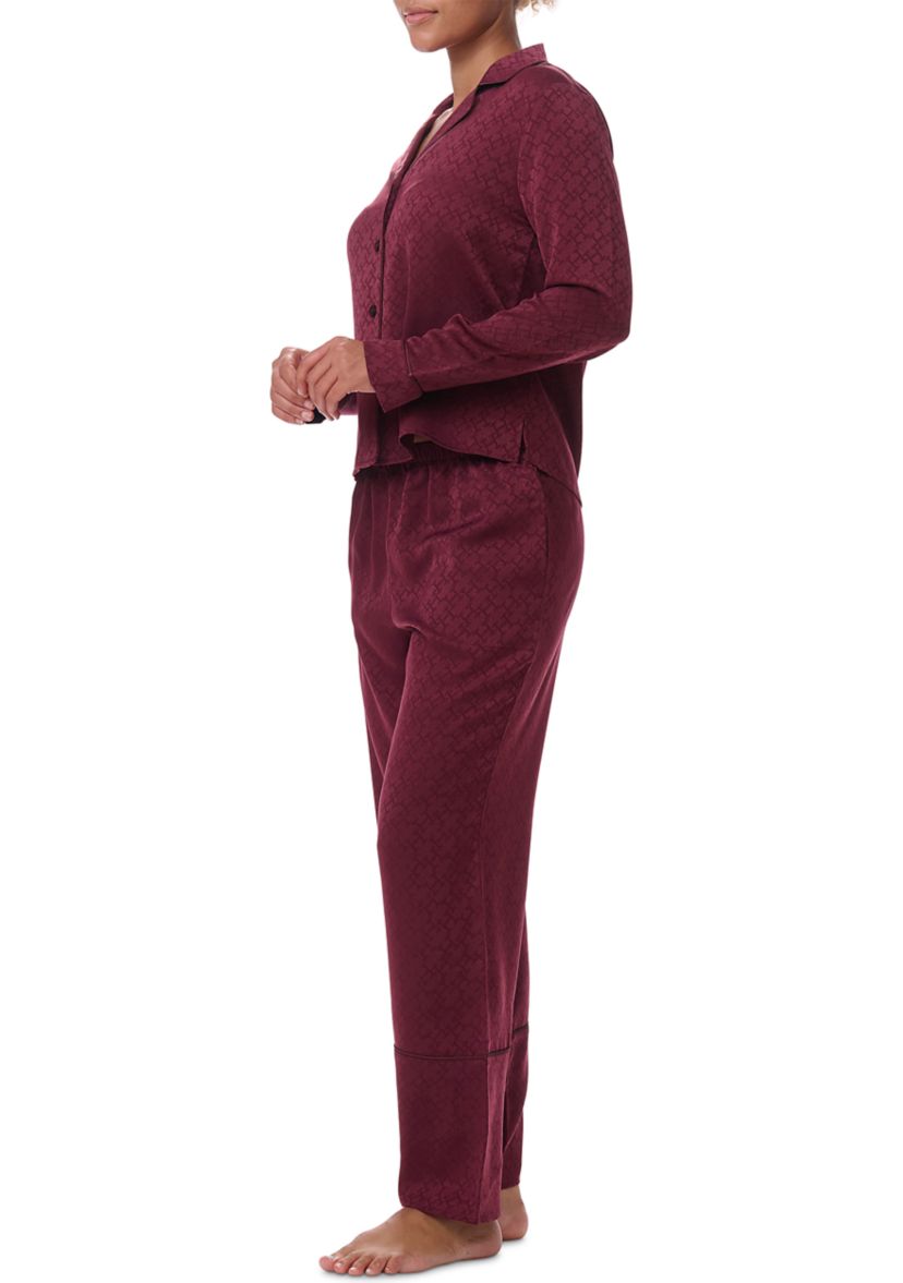 Long Sleeve Notch Collar Pajama Set
