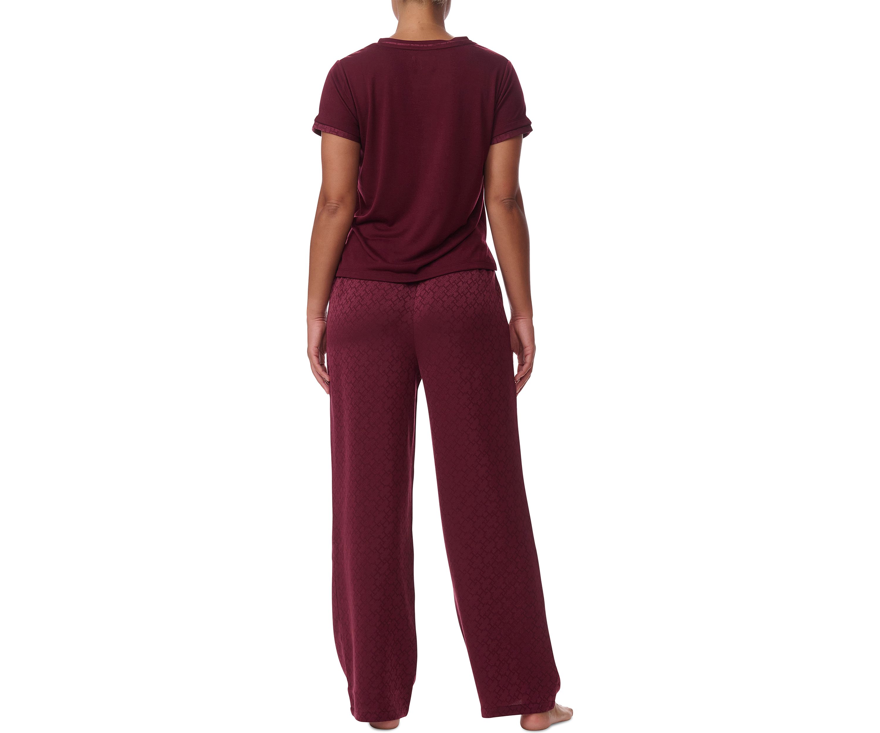 Short Sleeve Polyester Pajama Set 