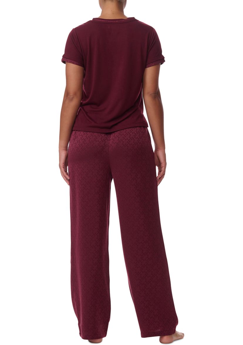 Short Sleeve Polyester Pajama Set 