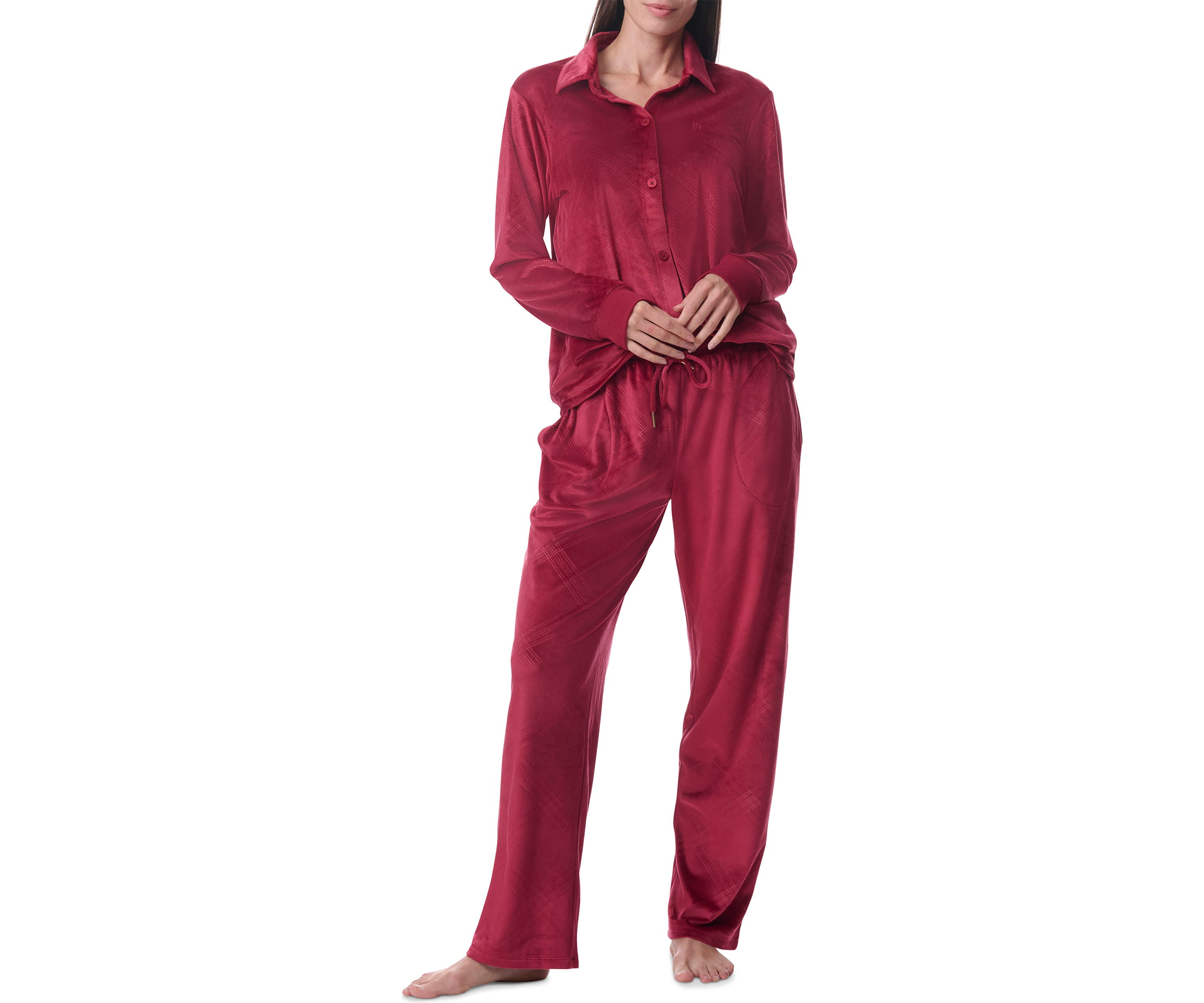 Long Sleeve Cardigan & Long Wide Pants Pajama Set