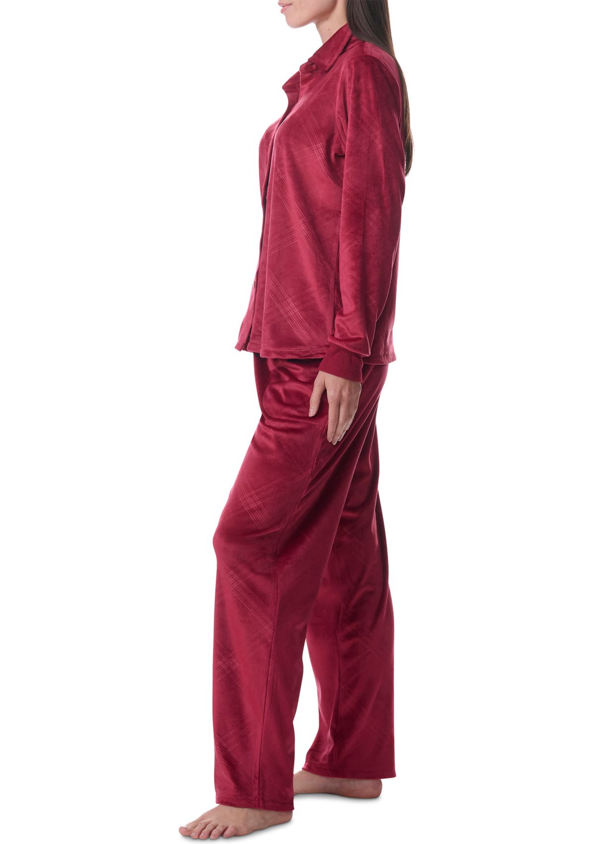 Long Sleeve Cardigan & Long Wide Pants Pajama Set