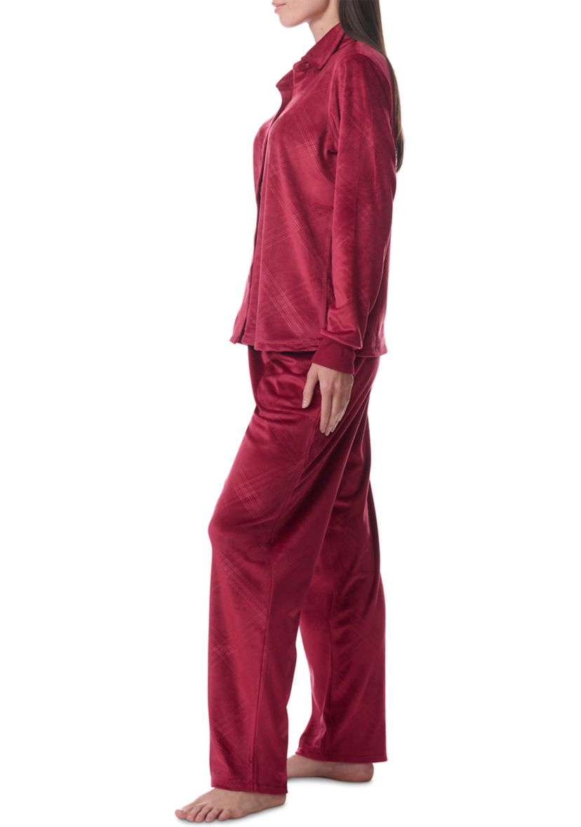 Long Sleeve Cardigan & Long Wide Pants Pajama Set