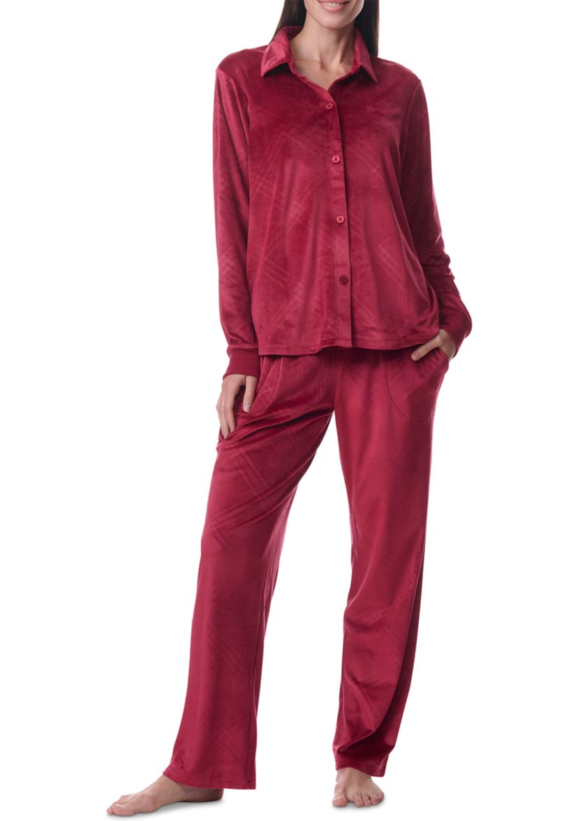 Long Sleeve Cardigan & Long Wide Pants Pajama Set