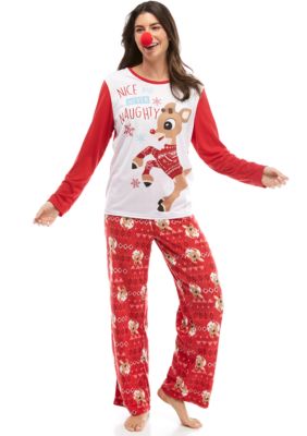 Rudolph The Red Nosed Reindeer 2 Piece Nice Rudolph Pajama Set