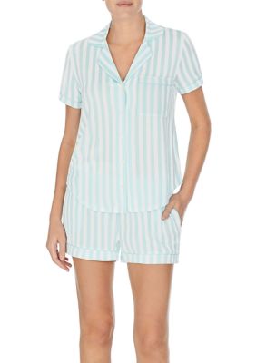 Short Sleeve Notch Collar Pajama Set