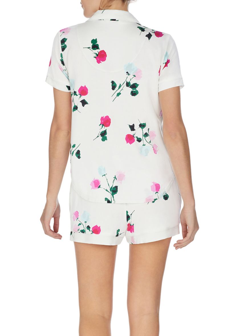 Short Sleeve Notch Collar Pajama Set