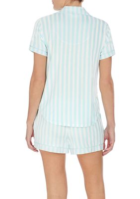 Short Sleeve Notch Collar Pajama Set