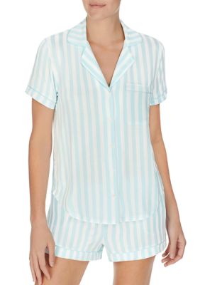 Short Sleeve Notch Collar Pajama Set