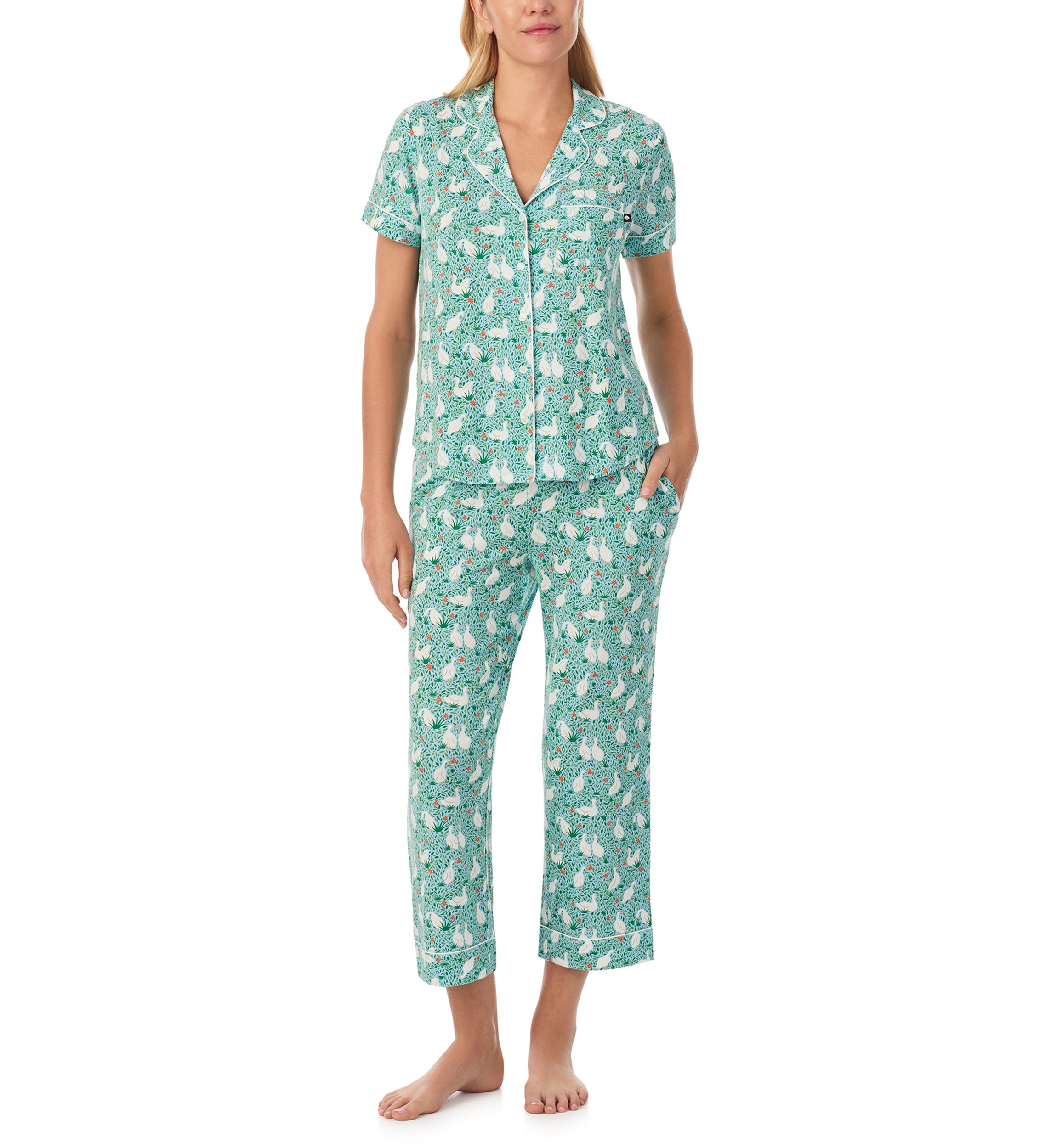 Cropped Notch Pajama Set