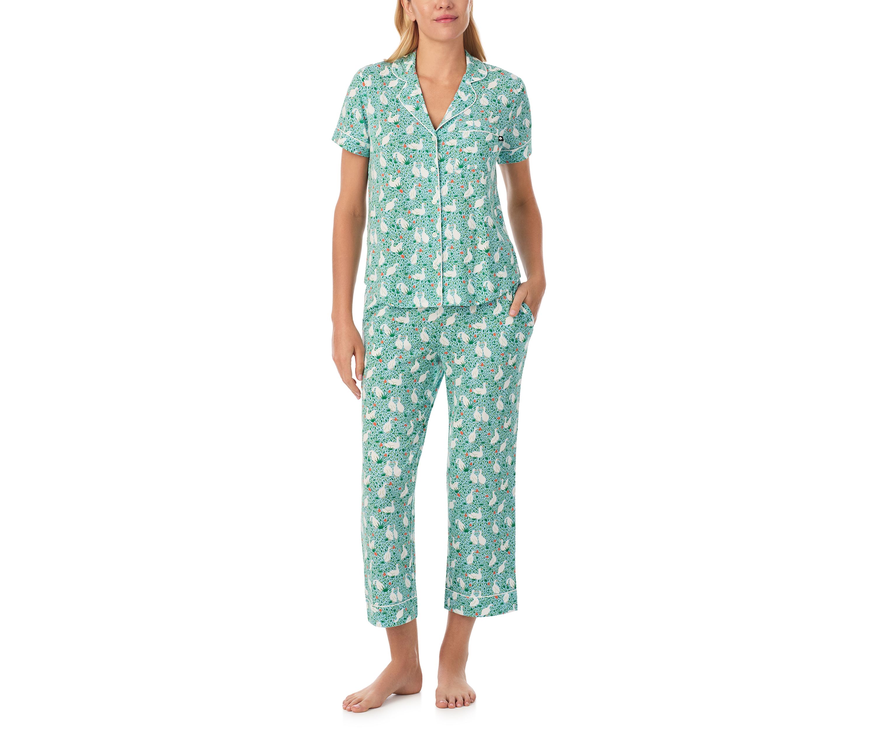 Cropped Notch Pajama Set