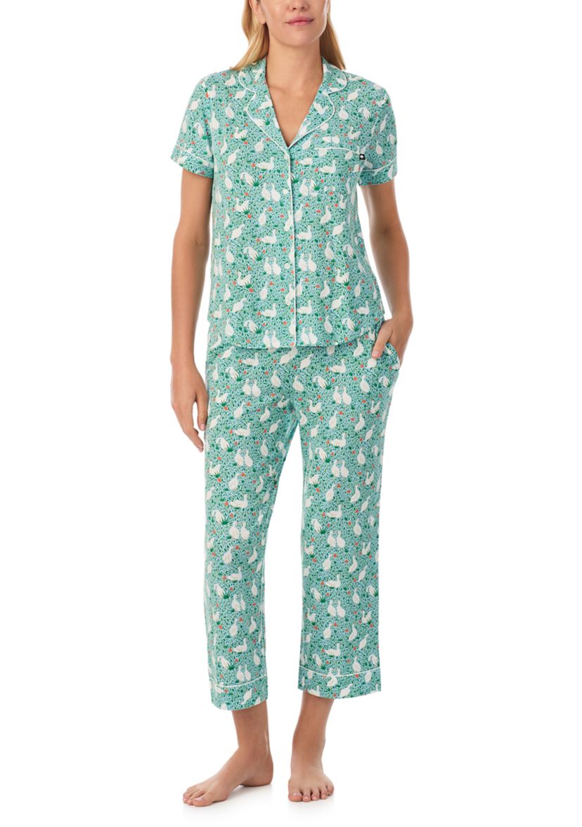 Cropped Notch Pajama Set