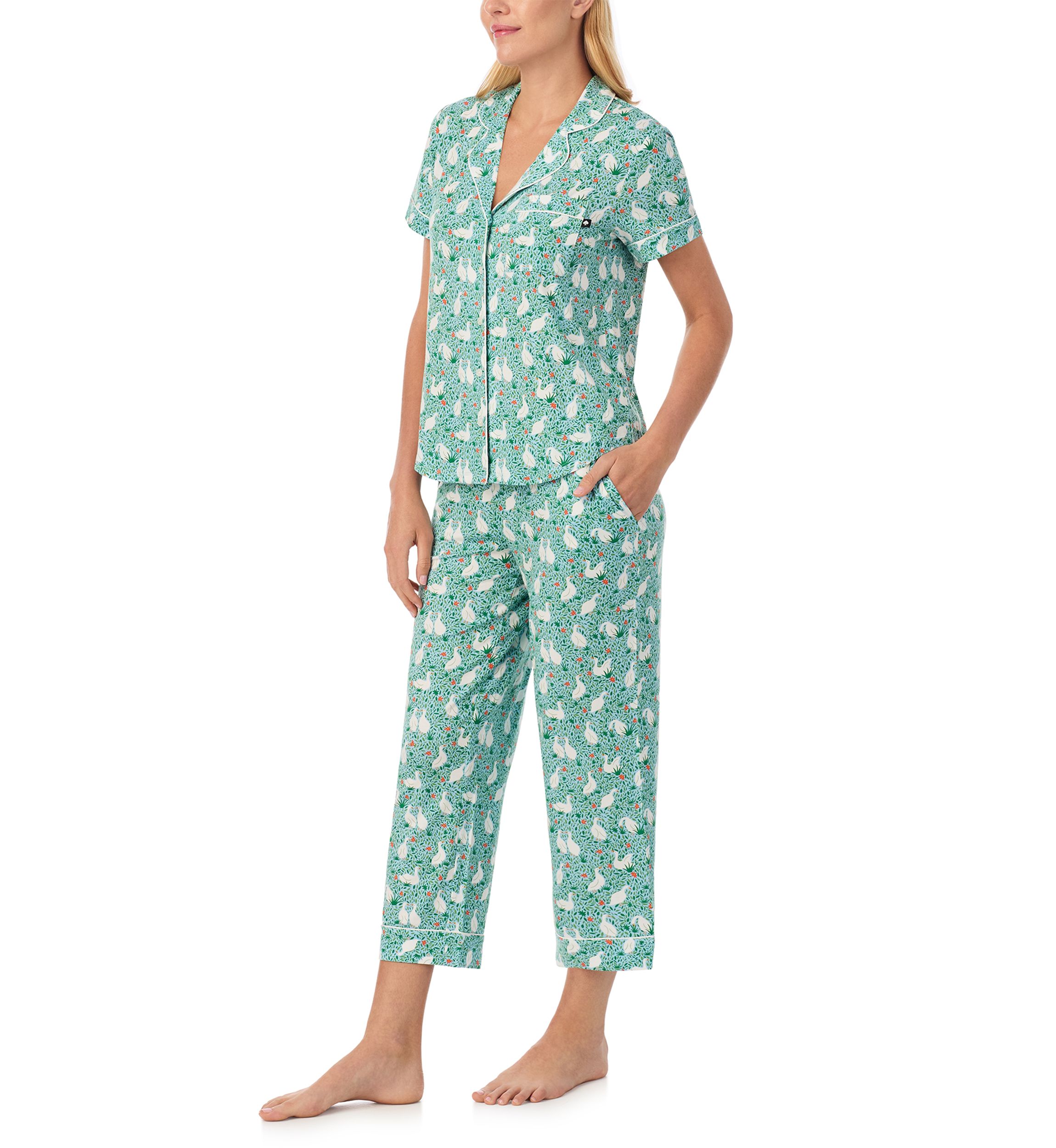 Cropped Notch Pajama Set