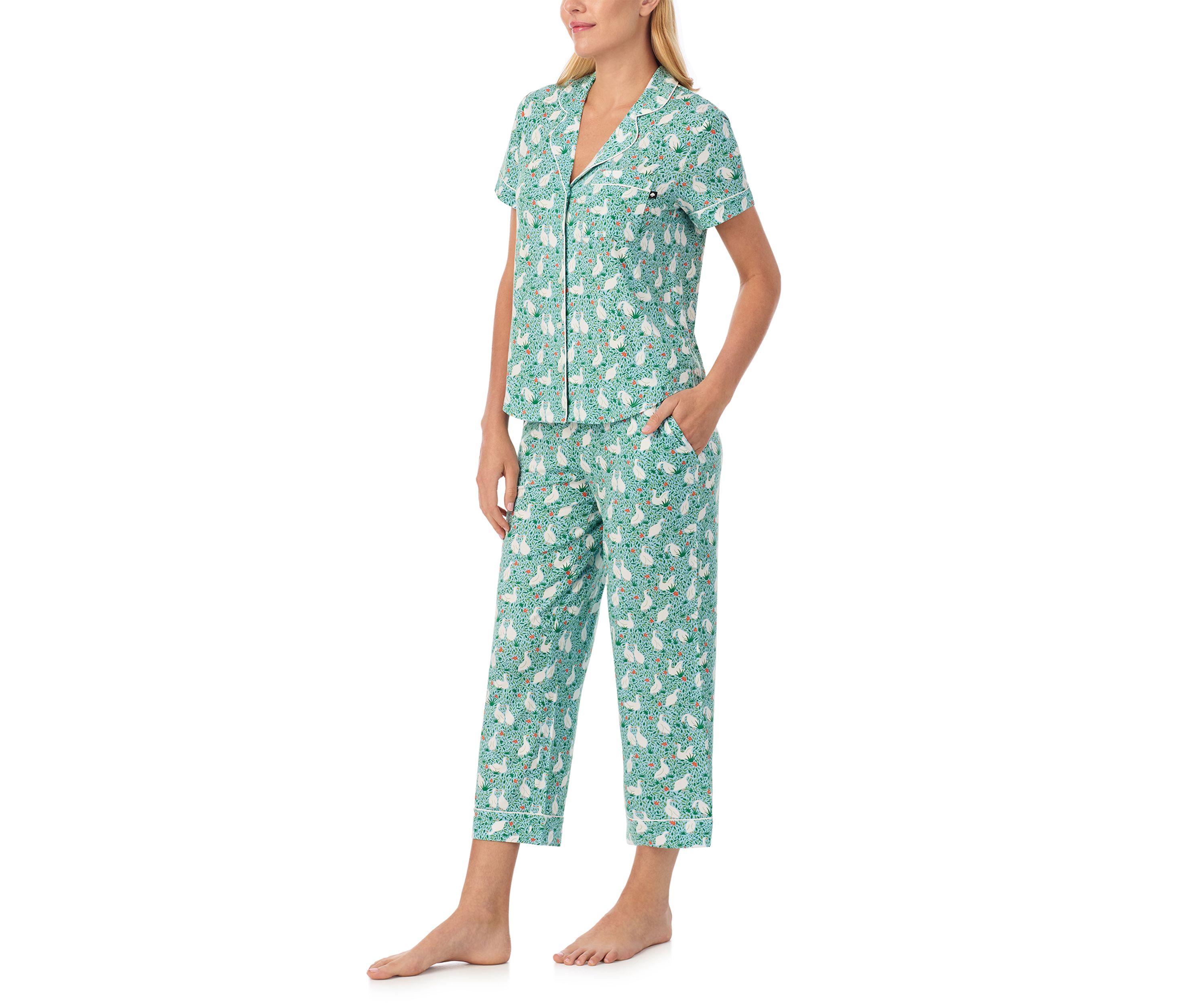 Cropped Notch Pajama Set