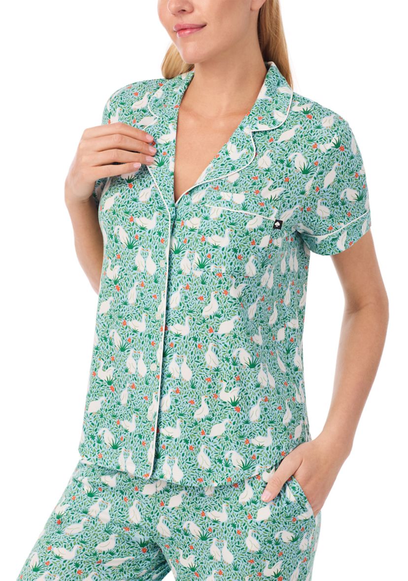 Cropped Notch Pajama Set