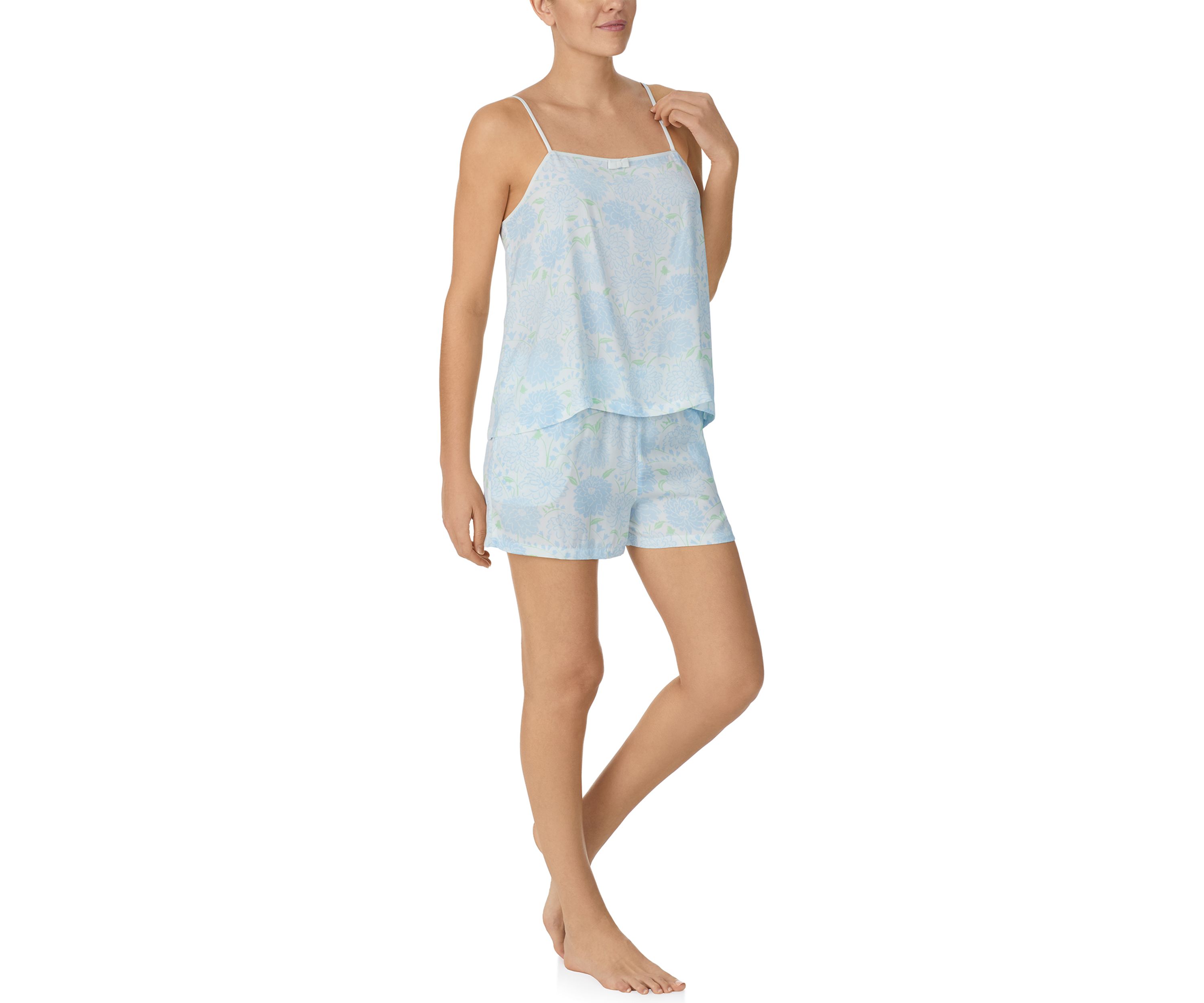 Womens Charmeuse Sleeveless Shorts Pajama Set
