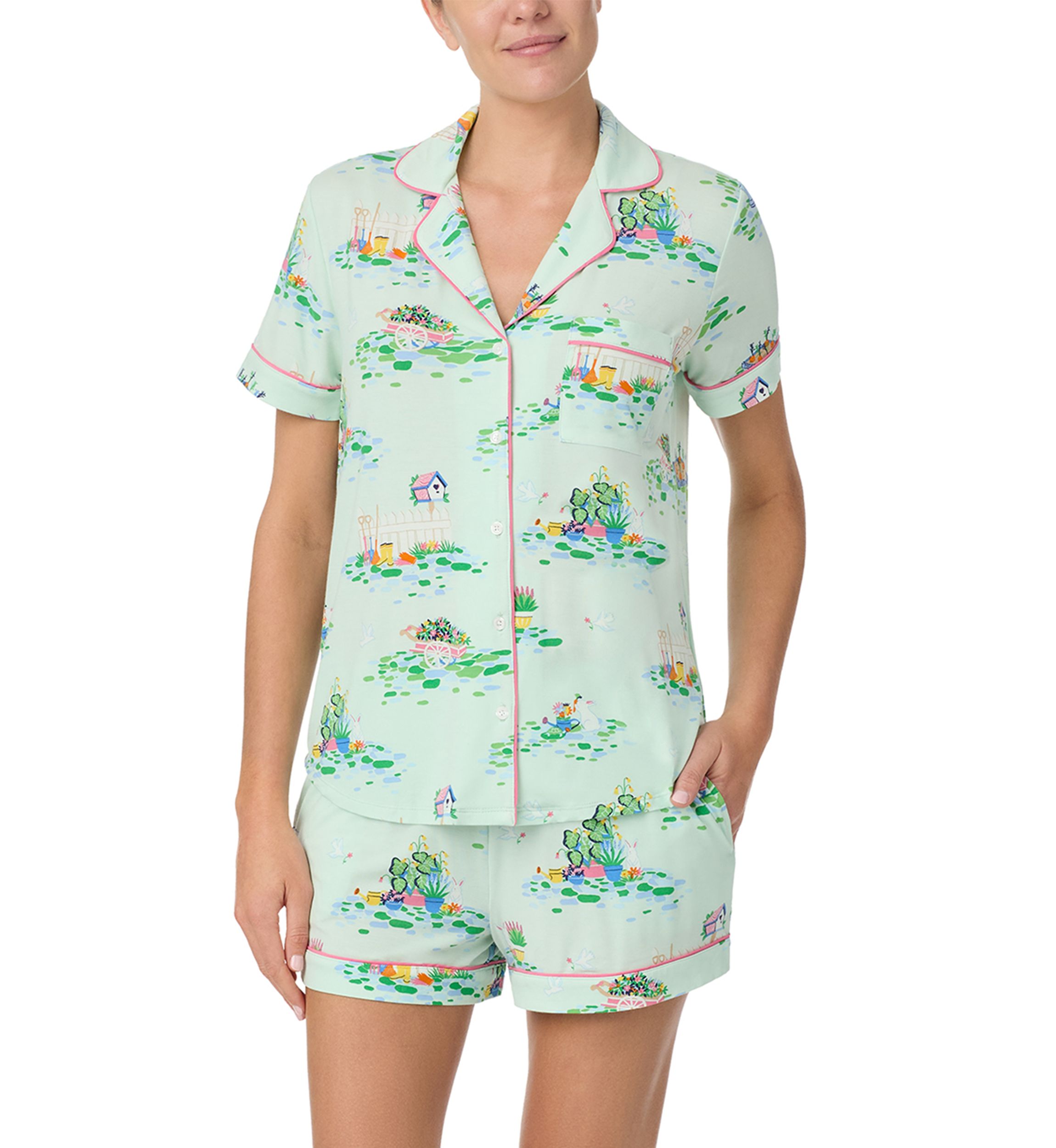 Short Sleeve Top and Pajama Set 