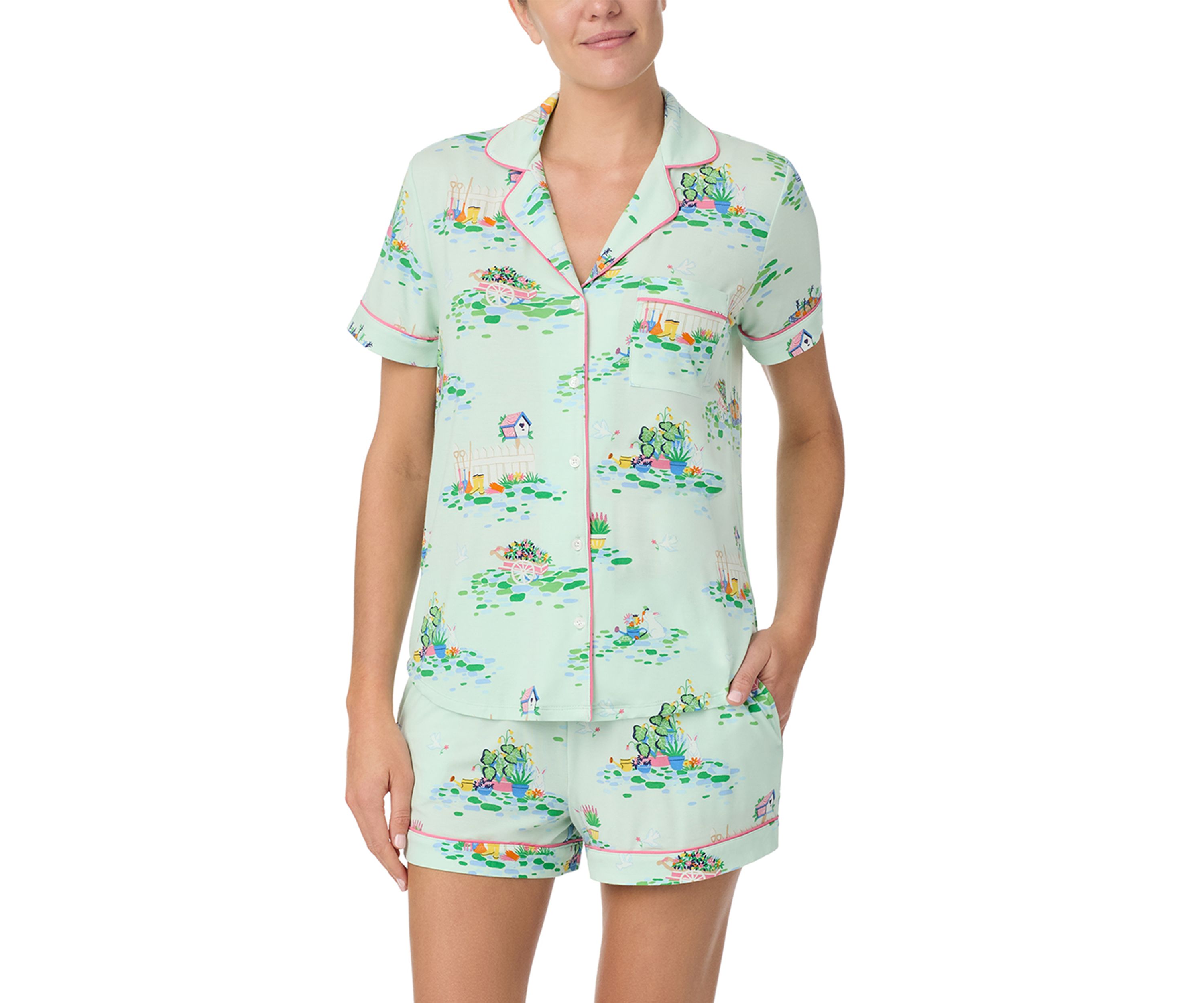 Short Sleeve Top and Pajama Set 
