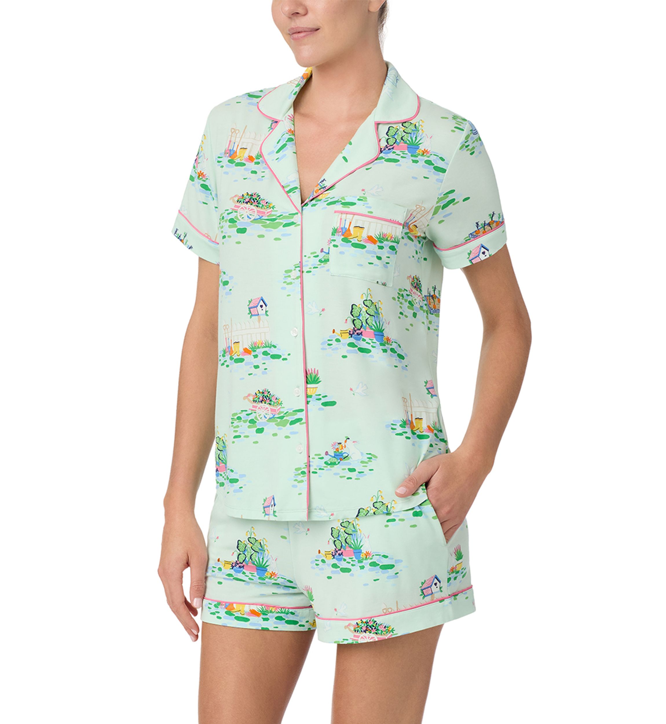 Short Sleeve Top and Pajama Set 