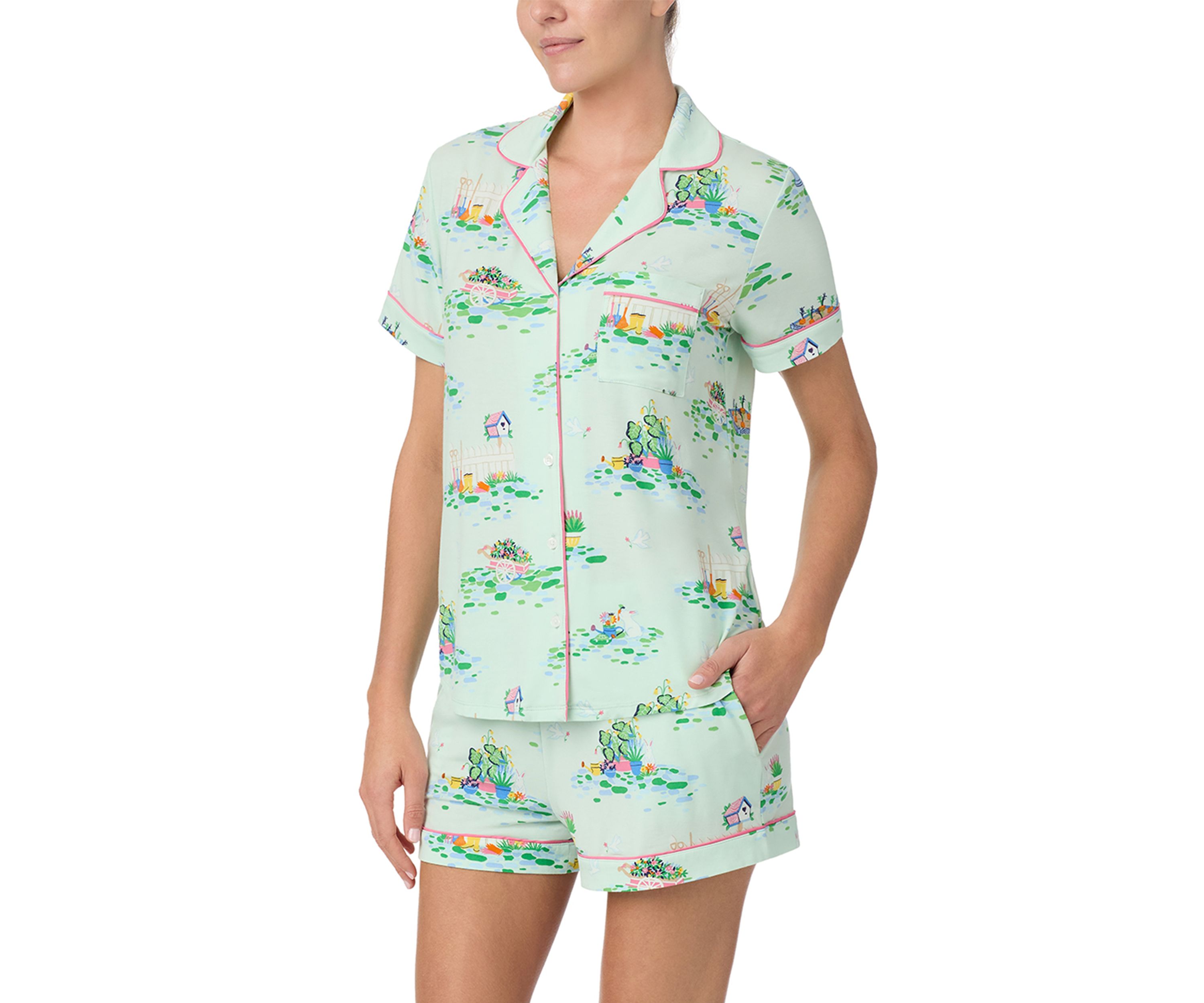 Short Sleeve Top and Pajama Set 
