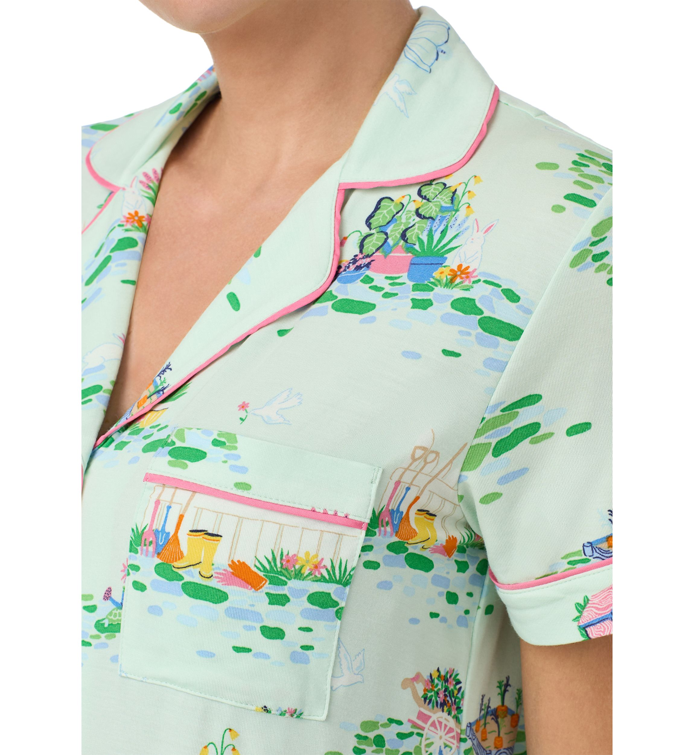 Short Sleeve Top and Pajama Set 