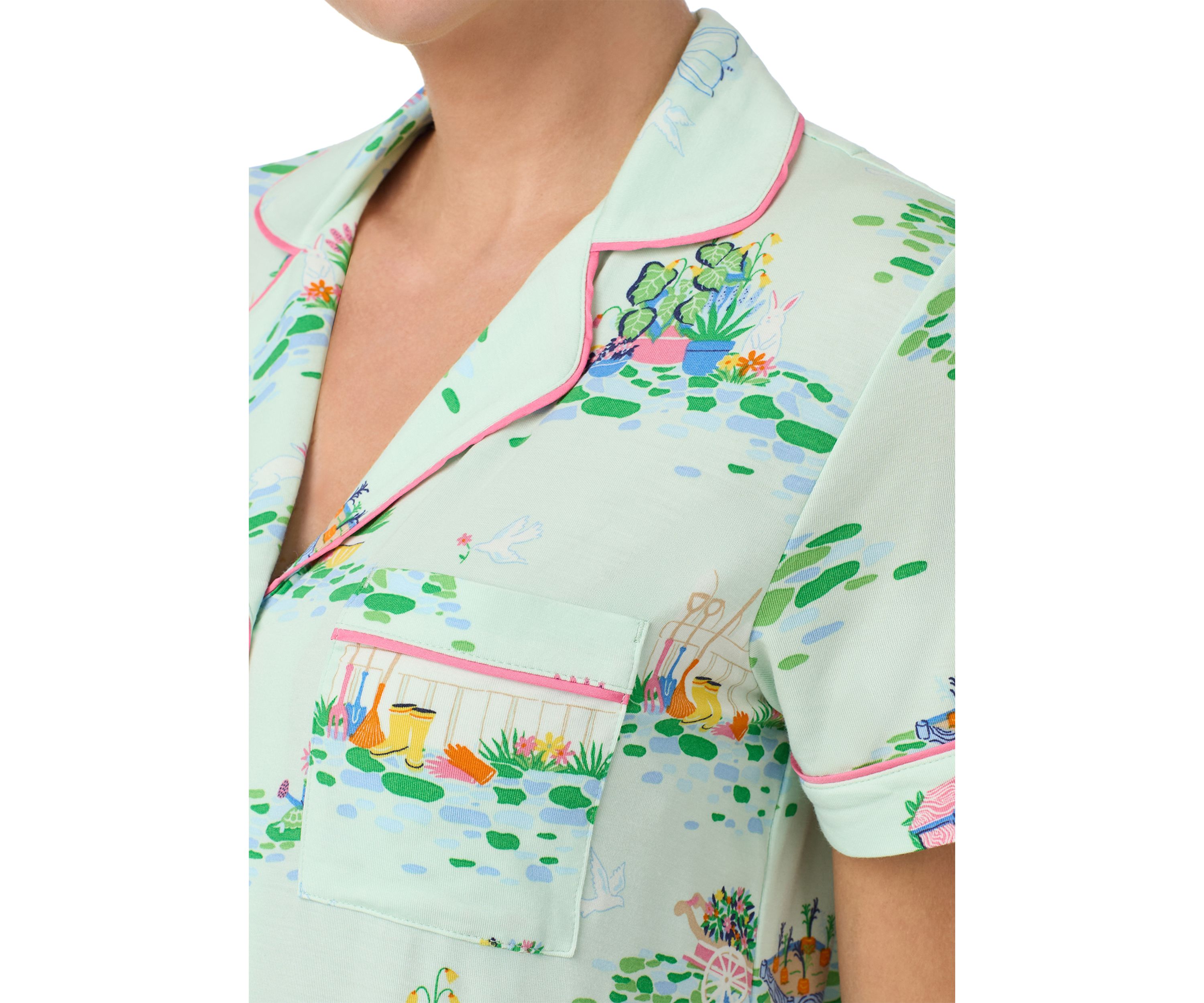 Short Sleeve Top and Pajama Set 