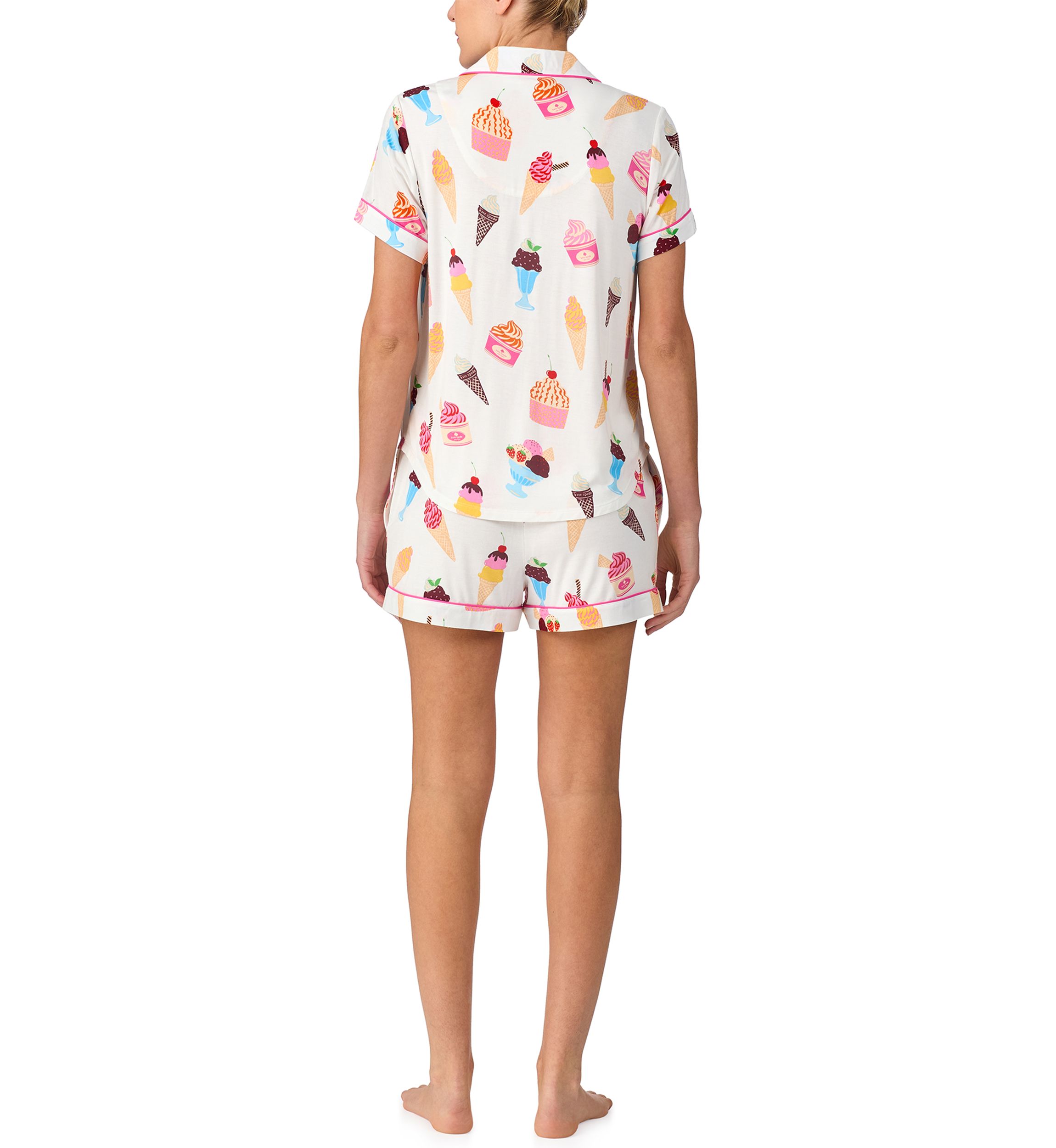 Womens Short Sleeve Boxer Pajama Set