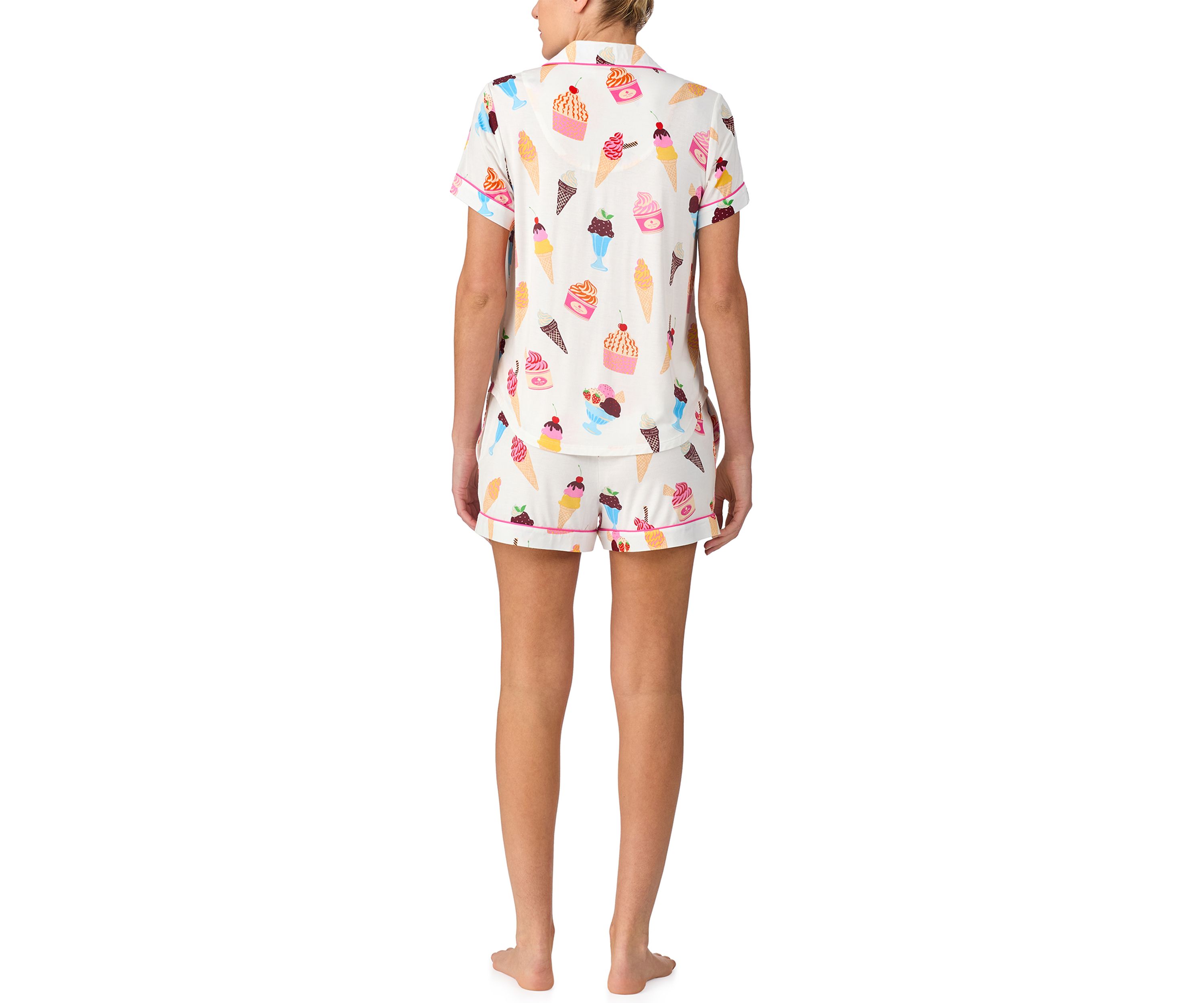 Womens Short Sleeve Boxer Pajama Set