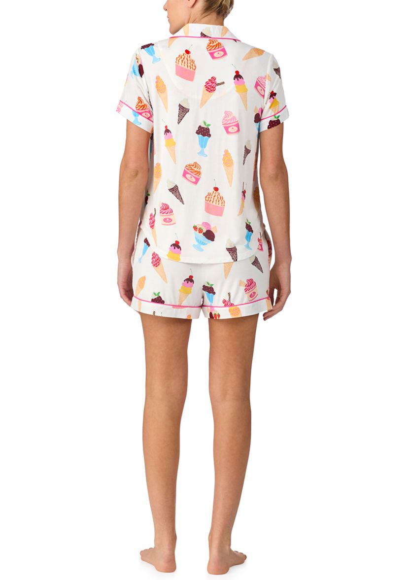 Womens Short Sleeve Boxer Pajama Set