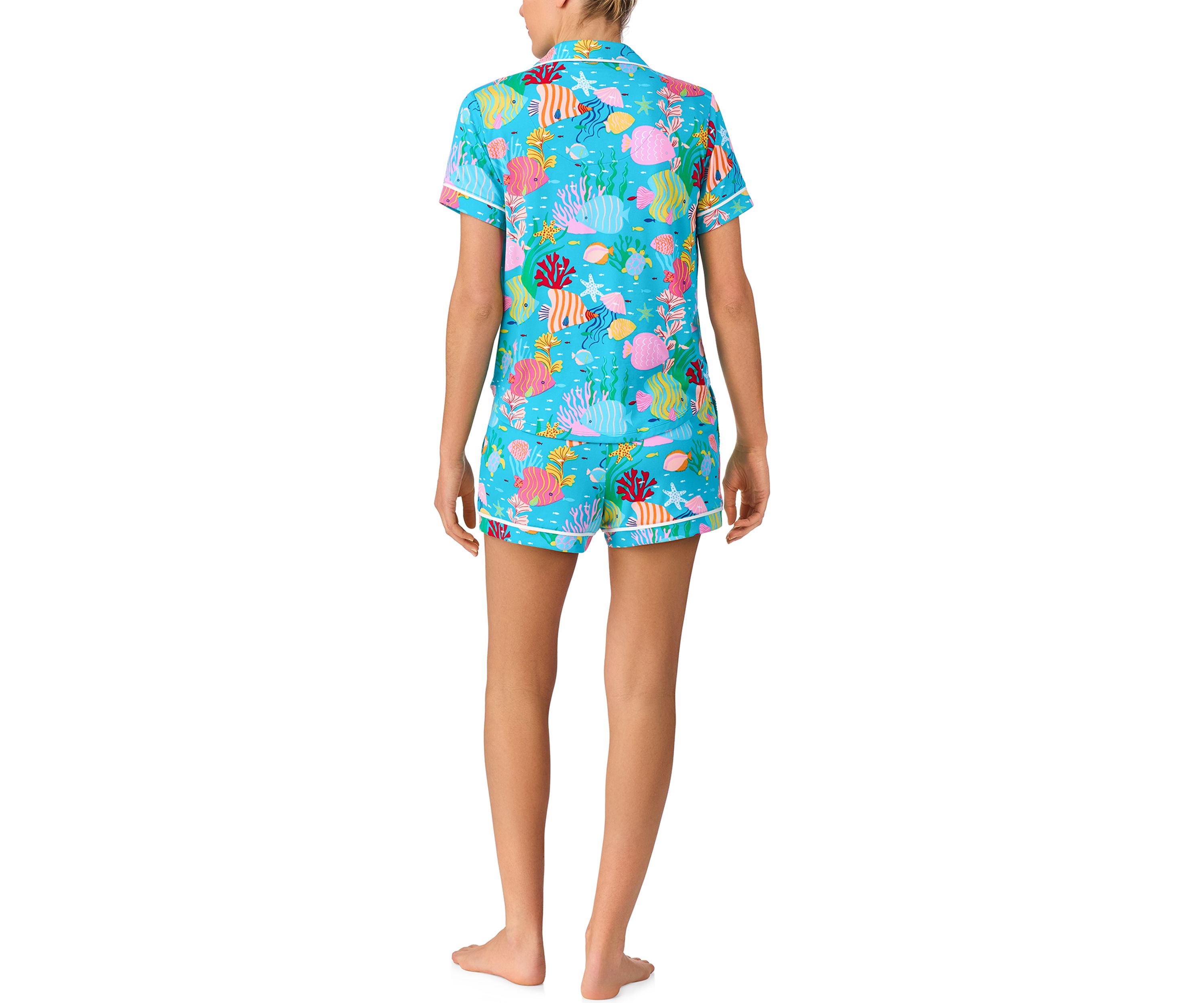 Short Sleeve Shorts Notch Pajama Set