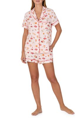 kate spade new york Women's Short Sleeve Boxers Pajama Set, XL