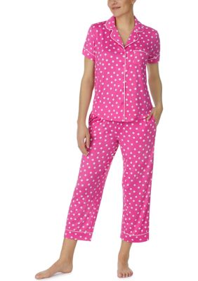 Women's Layla Bridal Short Sleeve Pajama Shirt & Pajama Boxer Shorts Sleep  Set