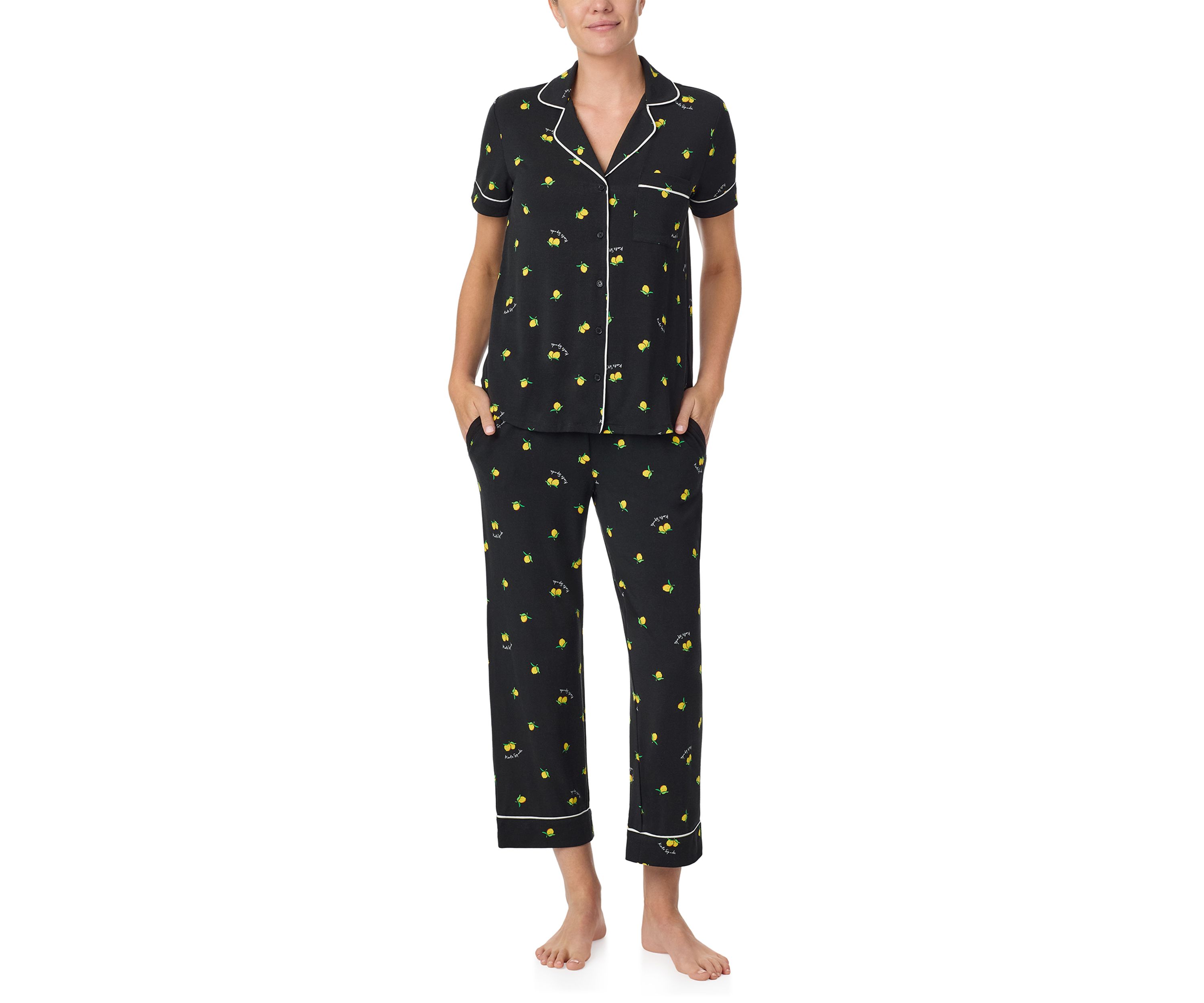 Short Sleeve Cropped Pajama Set 