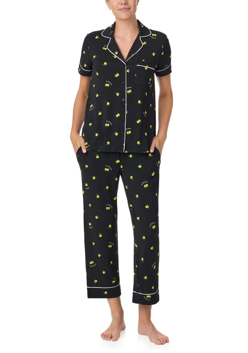 Short Sleeve Cropped Pajama Set 