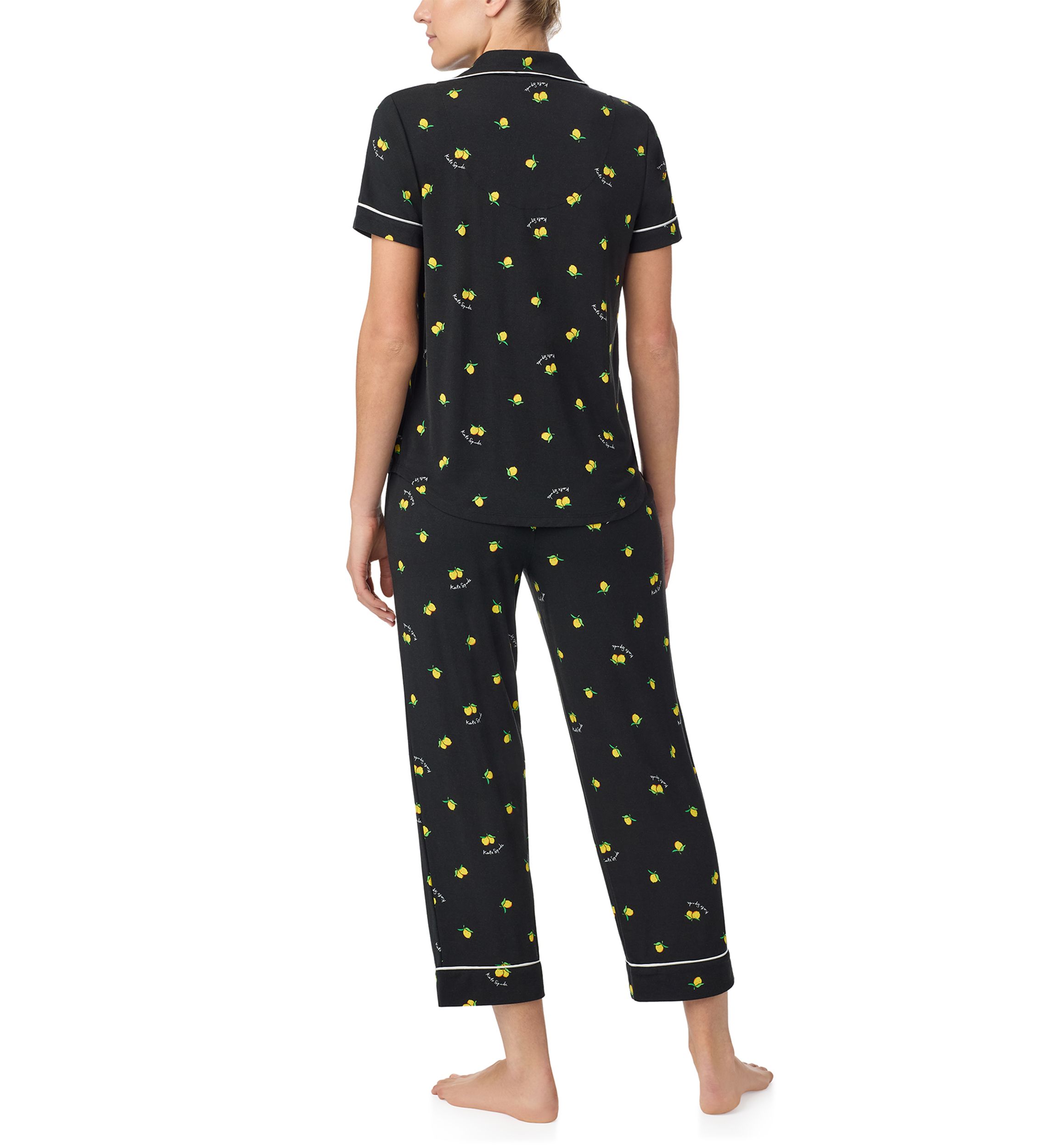 Short Sleeve Cropped Pajama Set 
