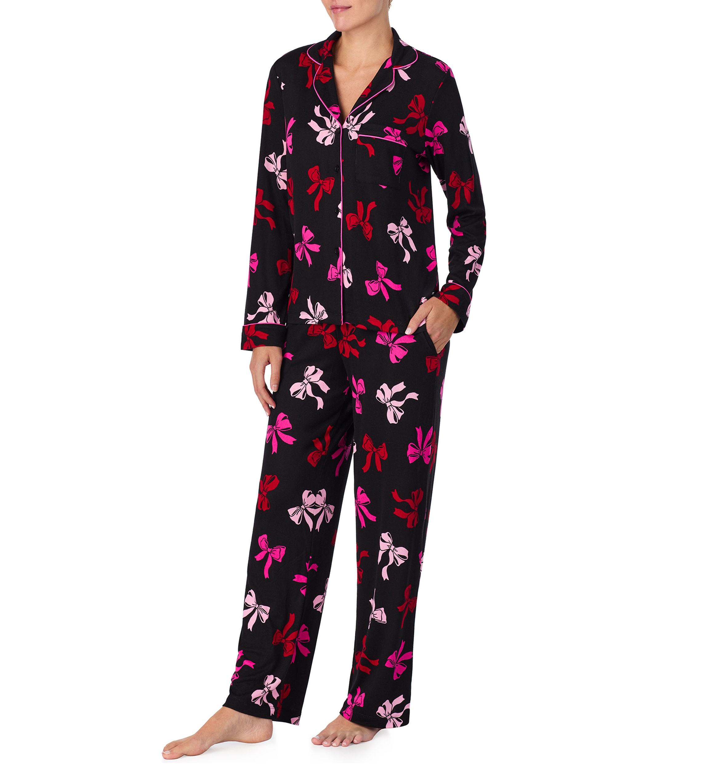 Printed Sweater Knit Long Pajama Set